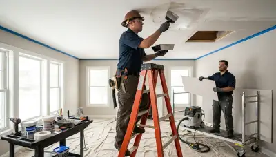 Ceiling water damage repair service in Winston-Salem, NC addressing stains and hidden moisture