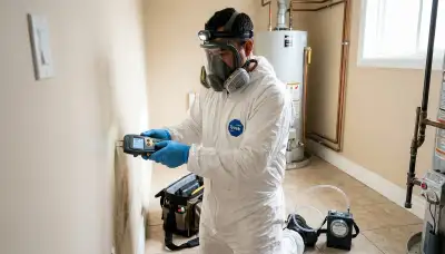 Mold inspection professional checking a Winston-Salem, NC home for moisture and mold growth
