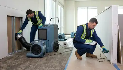 Structural drying equipment removing hidden moisture from a Winston-Salem, NC home after water damage