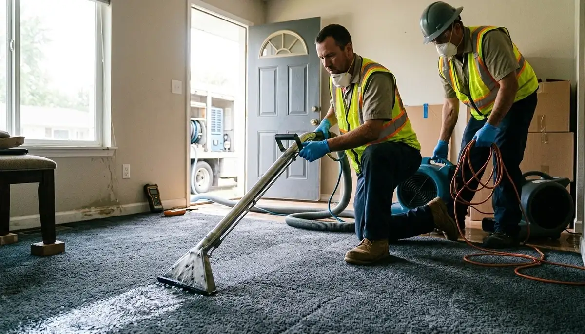 Water extraction service in Winston-Salem, NC removing standing water from a home